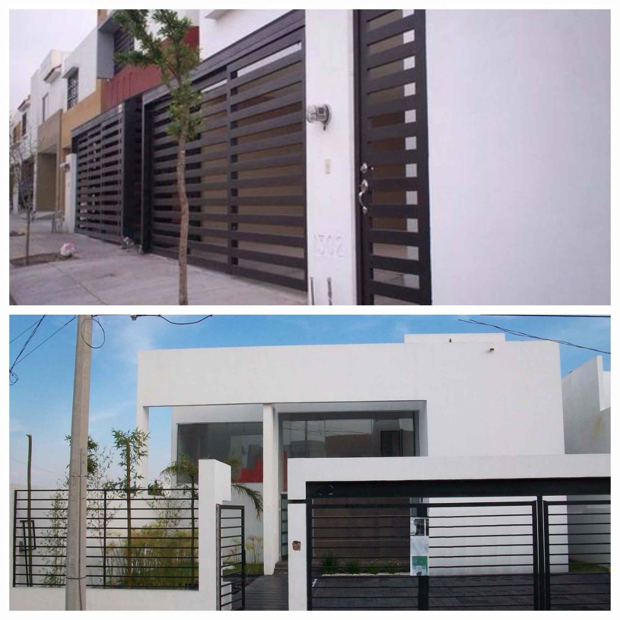 Diseños de rejas modernas para frentes de casas.